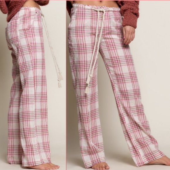 89255 POL Plaid Drawstring Pants - Picture 3 of 7
